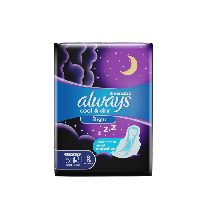 Always Clean & Dry Maxi Thick, Night sanitary pads