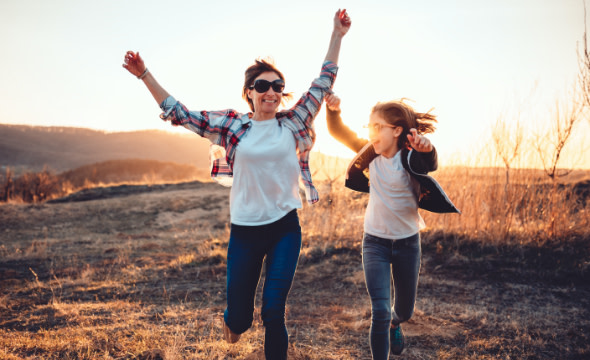 Mom spending time with daughter