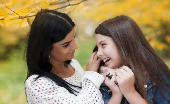 Mom spending time with daughter