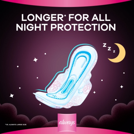 Always Night Pads 8 Pads With Wings Longer For All Night Protection Maxi  Thick - صيدلية غيداء الطبية