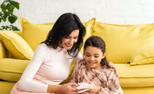 Mom spending time with daughter