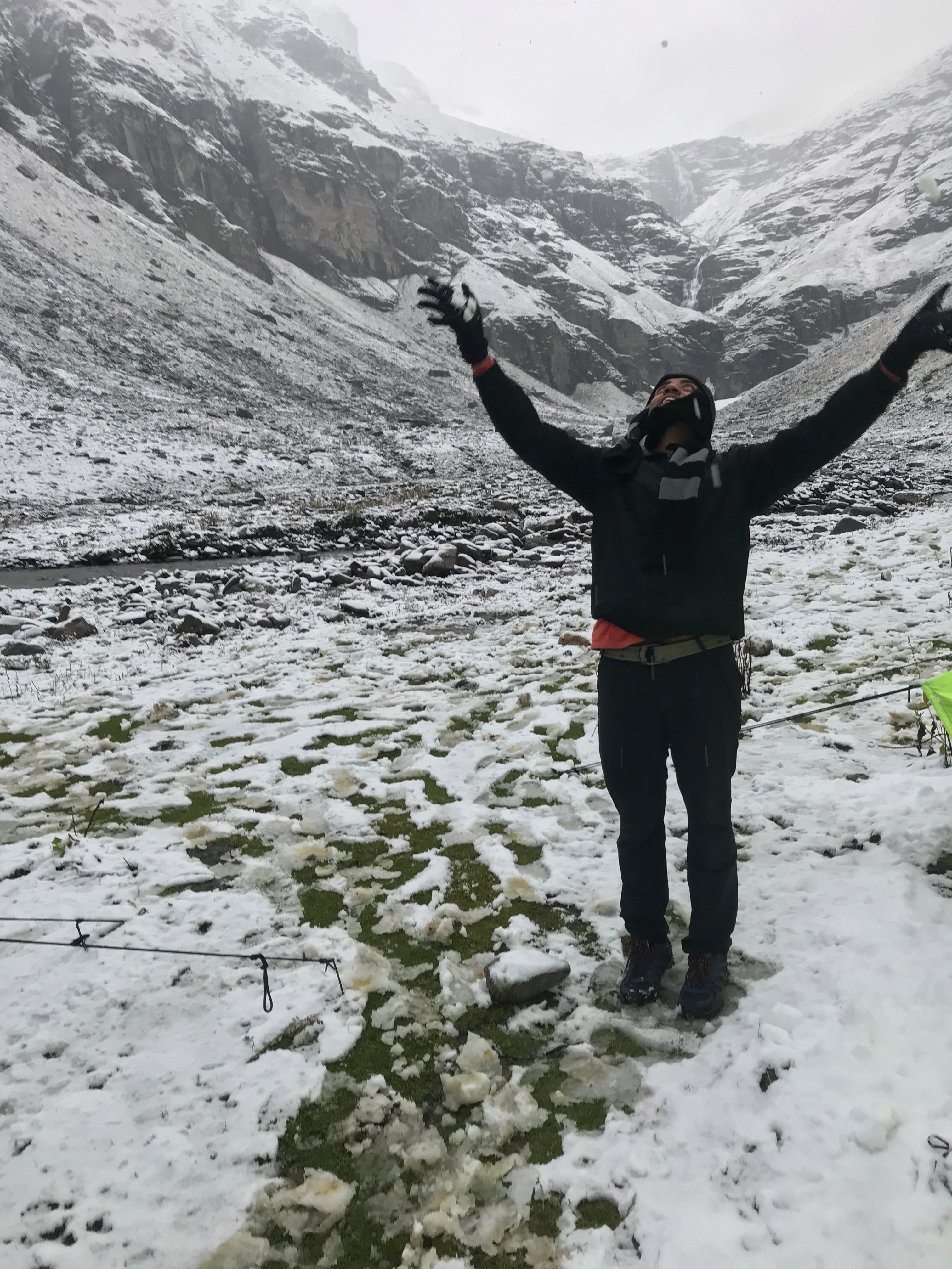 That's me playing with the fresh snow