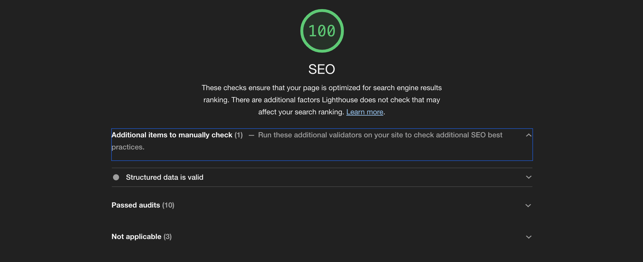 SEO score
