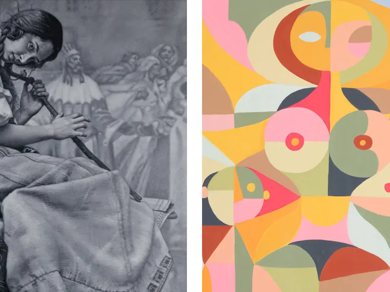 Headline picture from the New Swedish paintings on view at CFHILL: Liselotte Watkins & Tomas Lundgren article