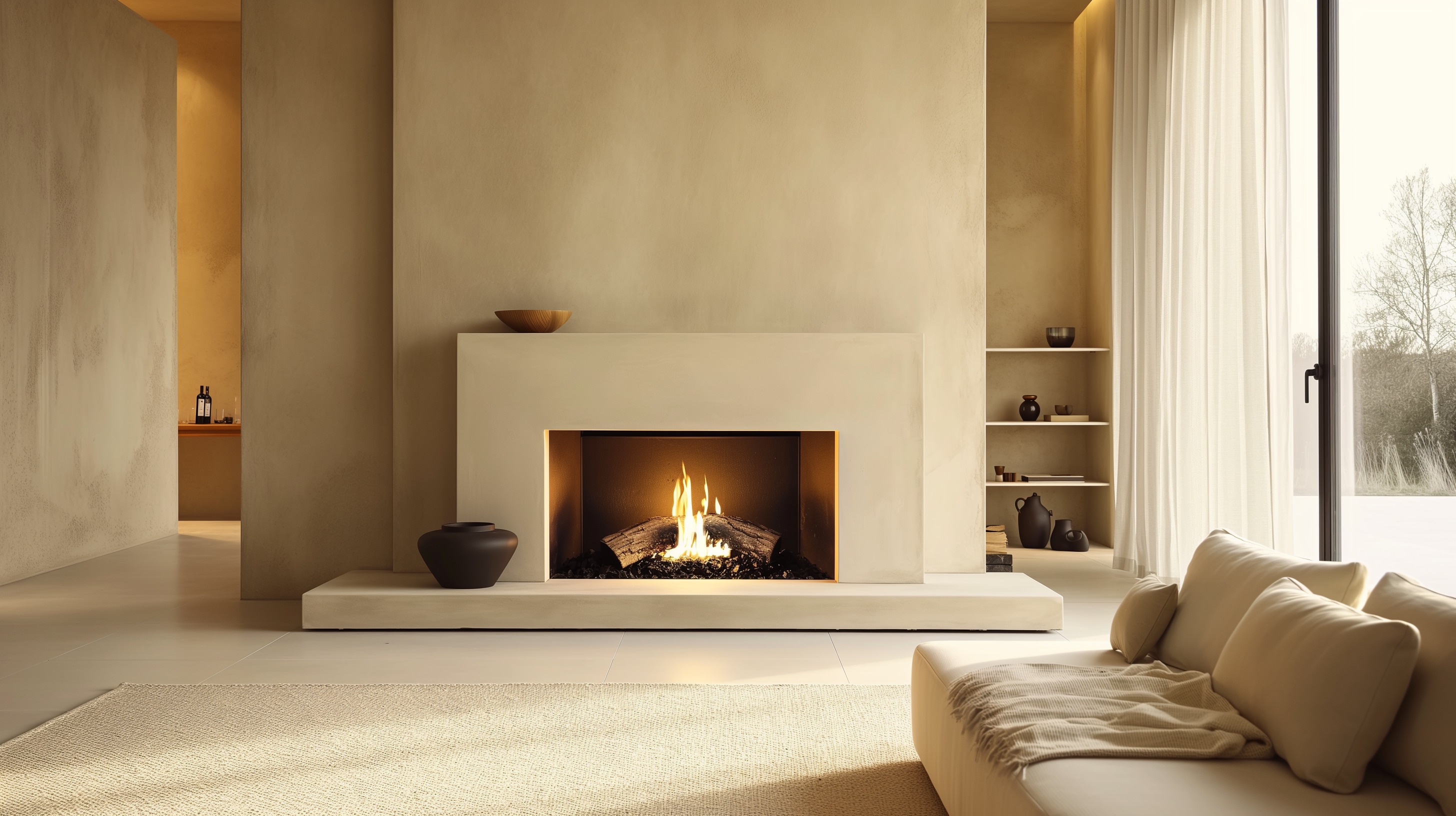 plaster fireplace