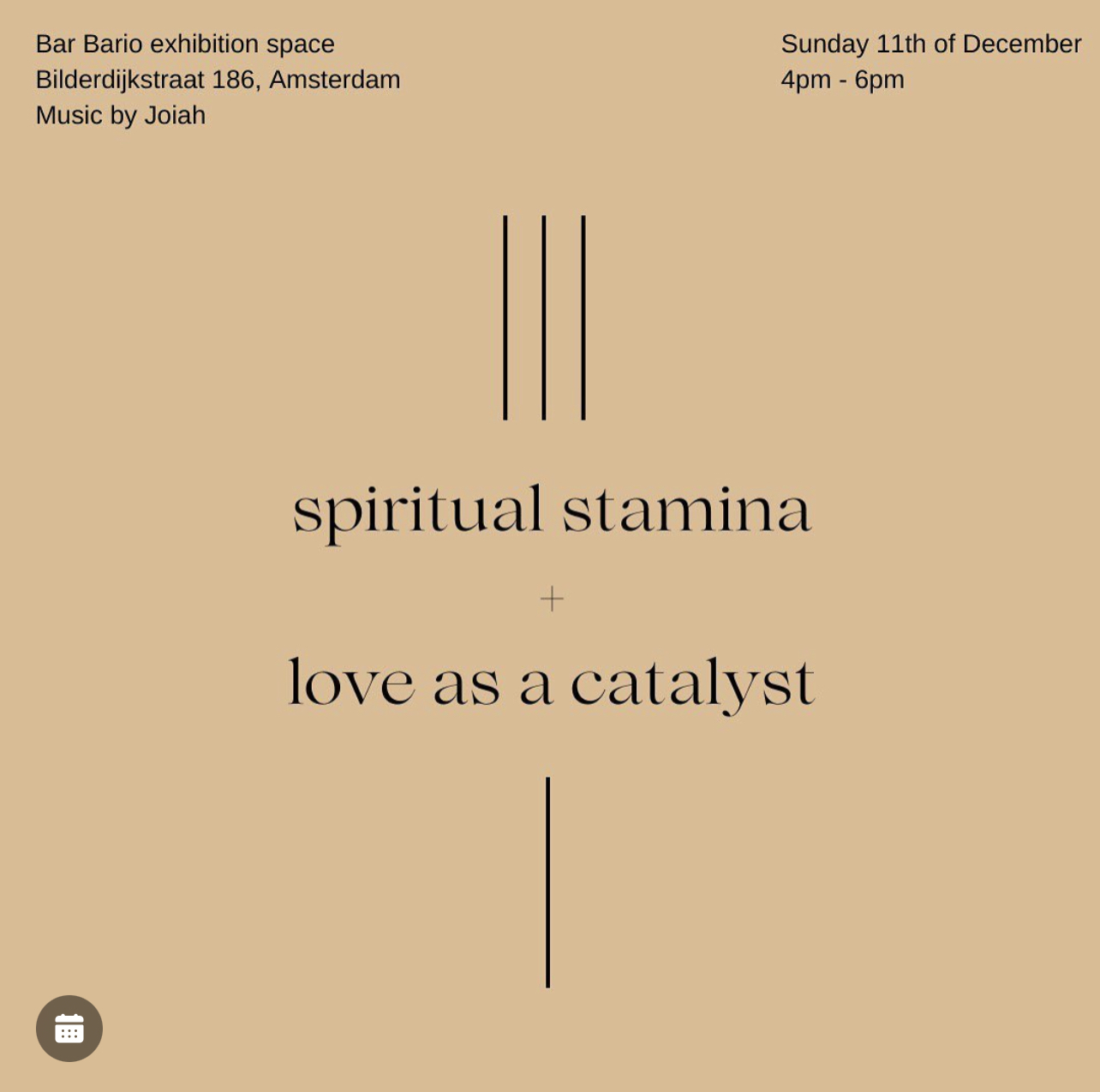 cover for event spiritual stamina + love as a catalyst