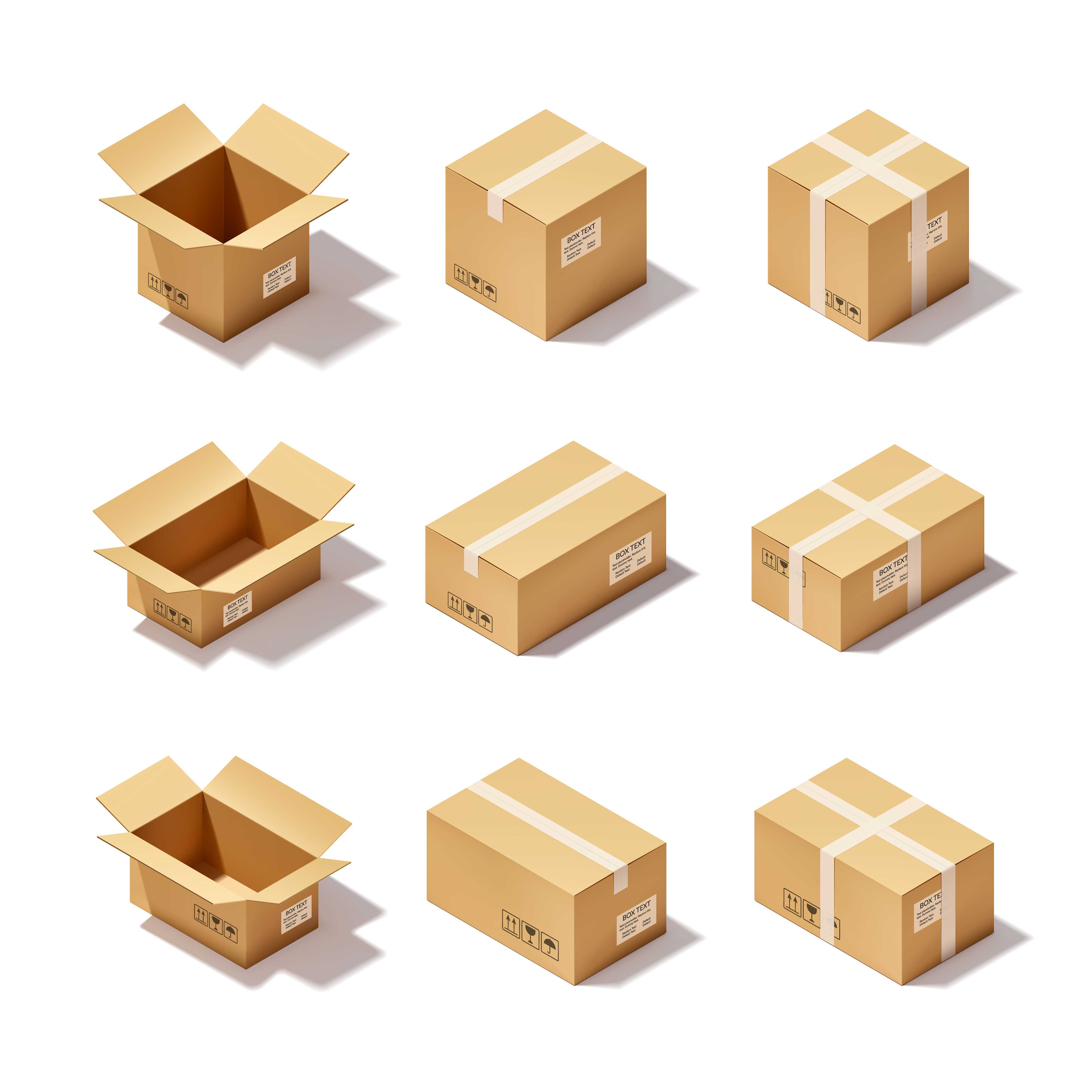 Freepik Image by macrovector - Cardboard box set
