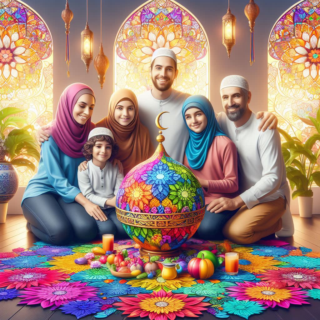 Bing Image Creator - happy family in ramadan
