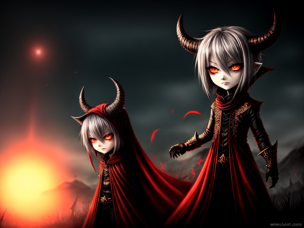 HuggingFace@TonyAssi - scary demon in chibi character