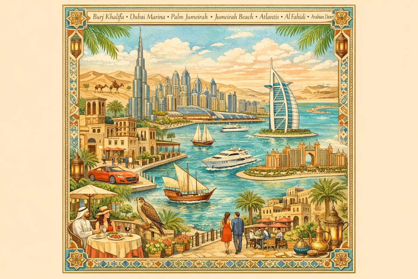 Luxury Silk Scarf of Dubai