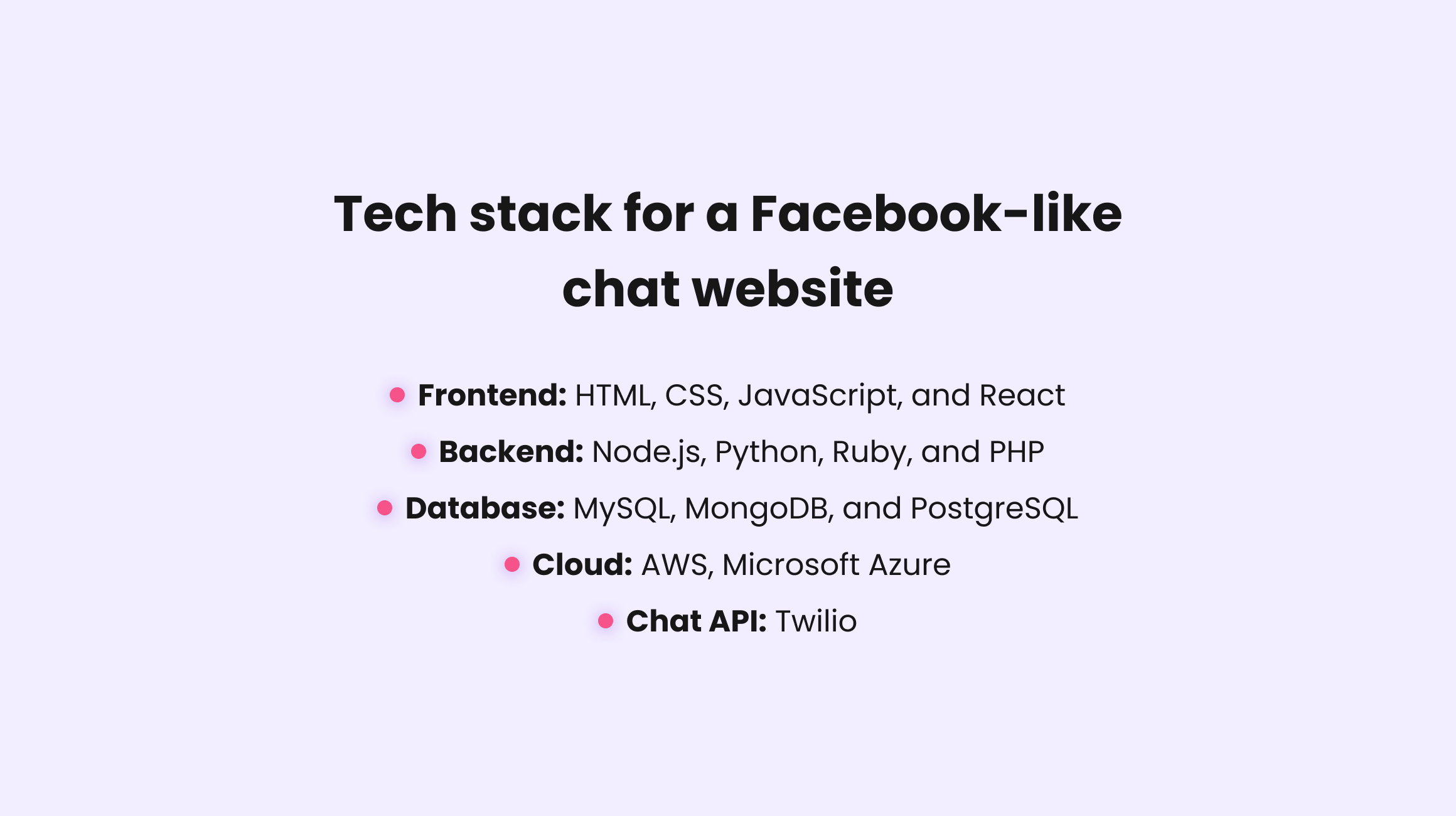 The right technology stack for a Facebook-like website