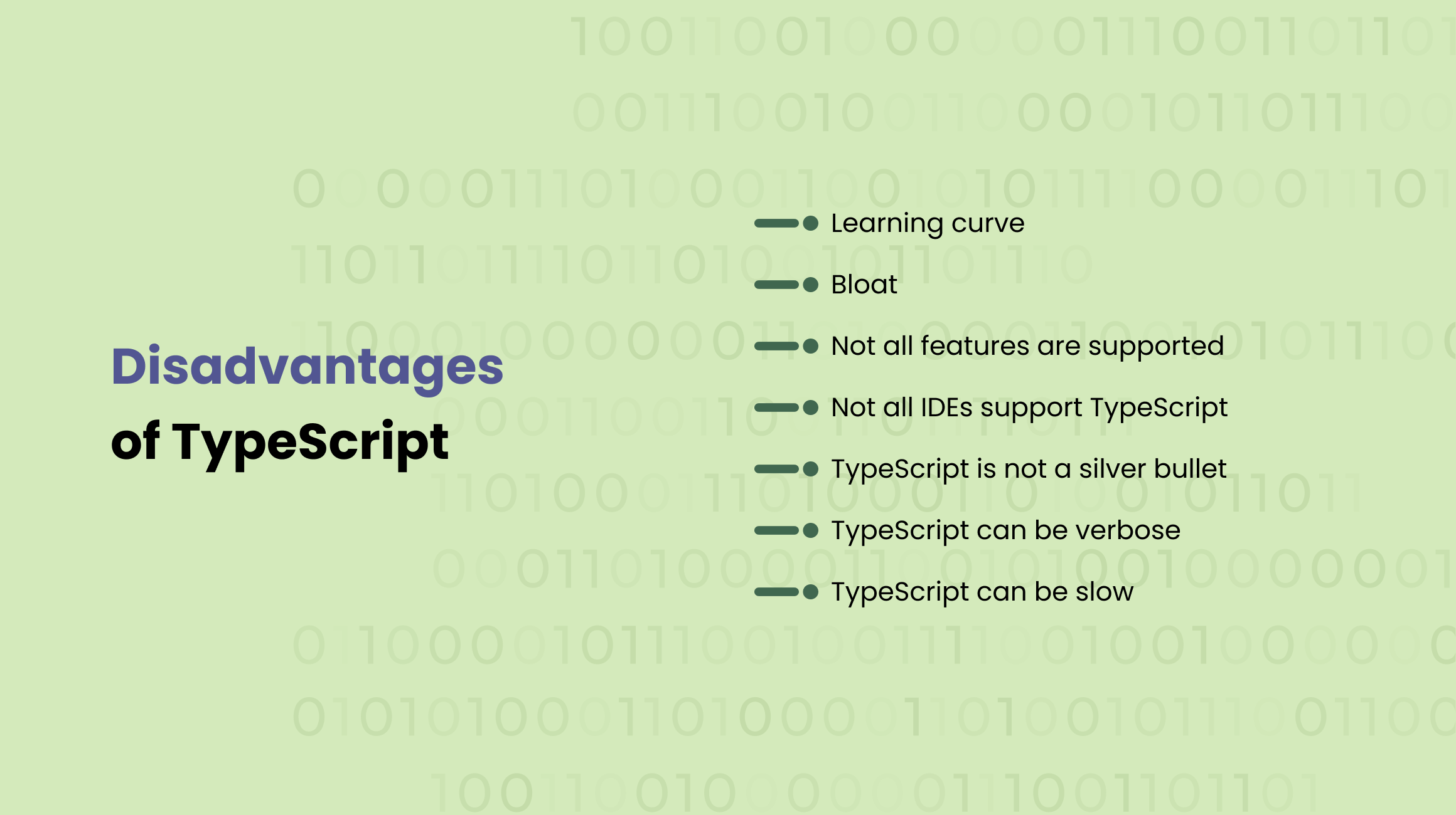 Disadvantages of TypeScript