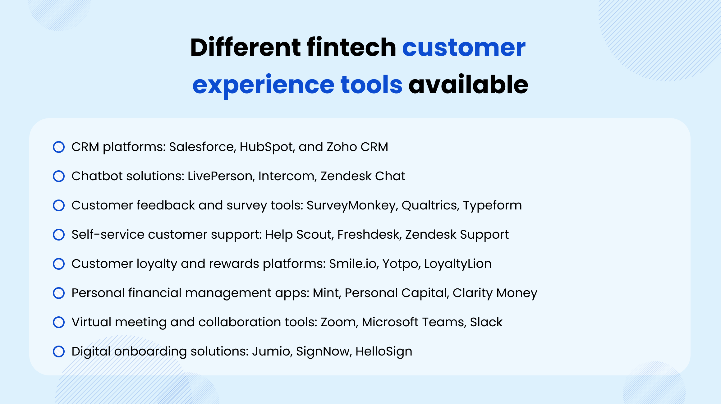 Fintech Customer Experience Tools