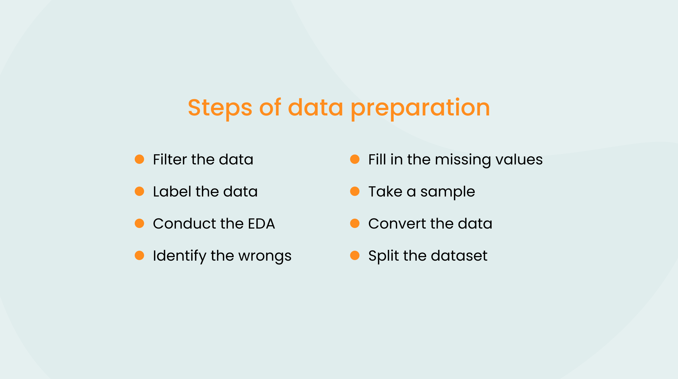 Steps of data preparation 