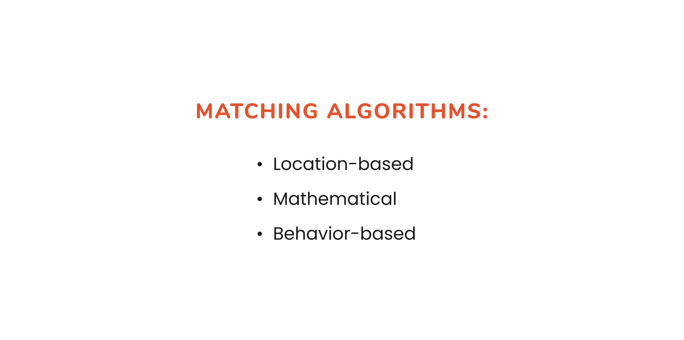 Matching algorithms