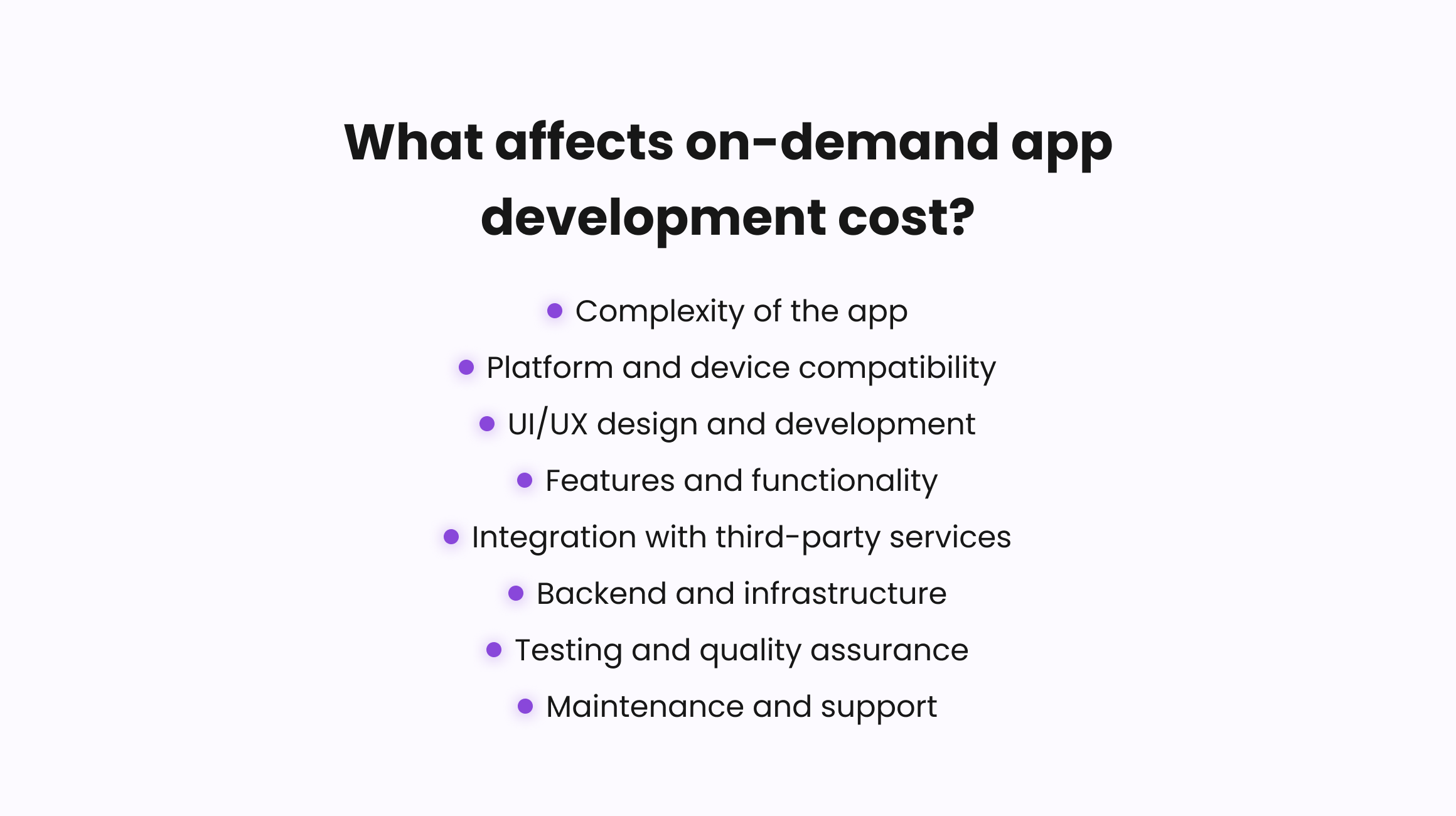 Factors that affect on-demand app development cost