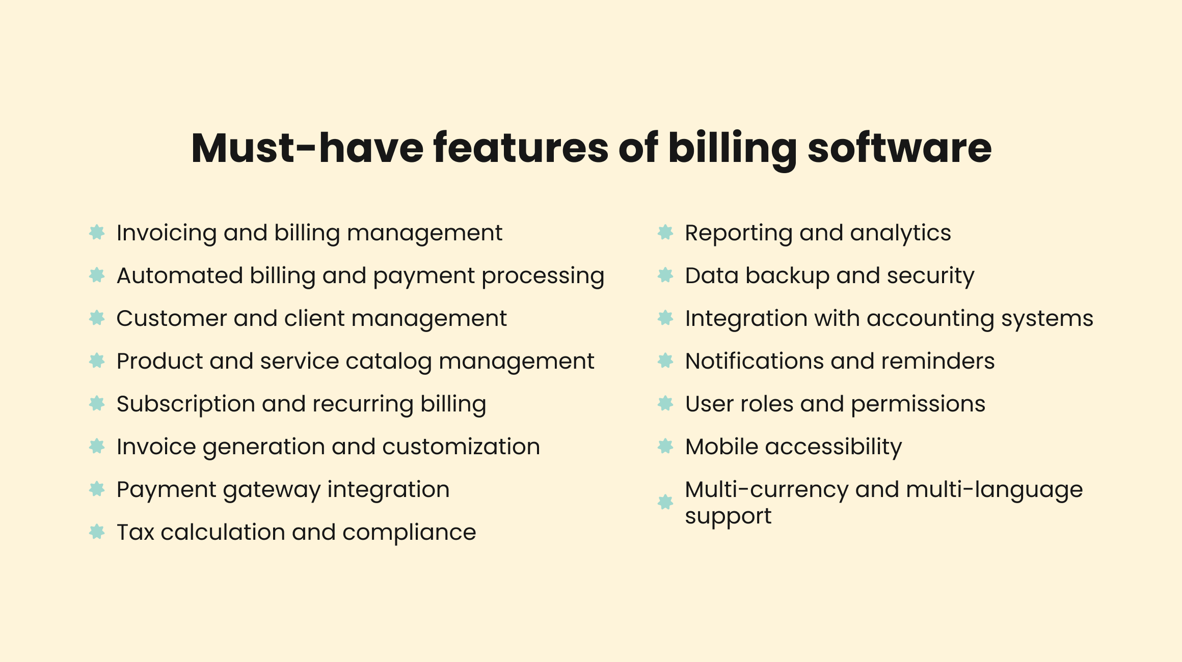 Billing Software Features