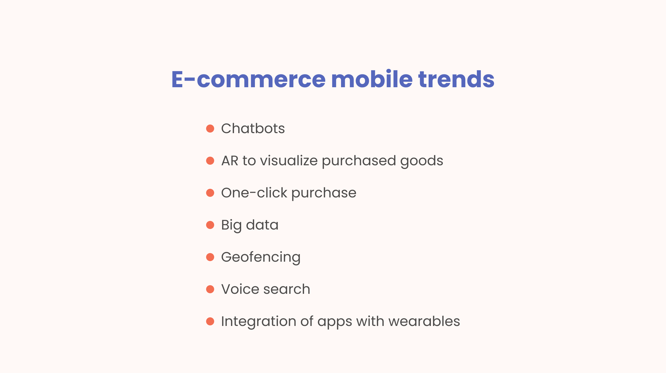 Trends of e-commerce app development