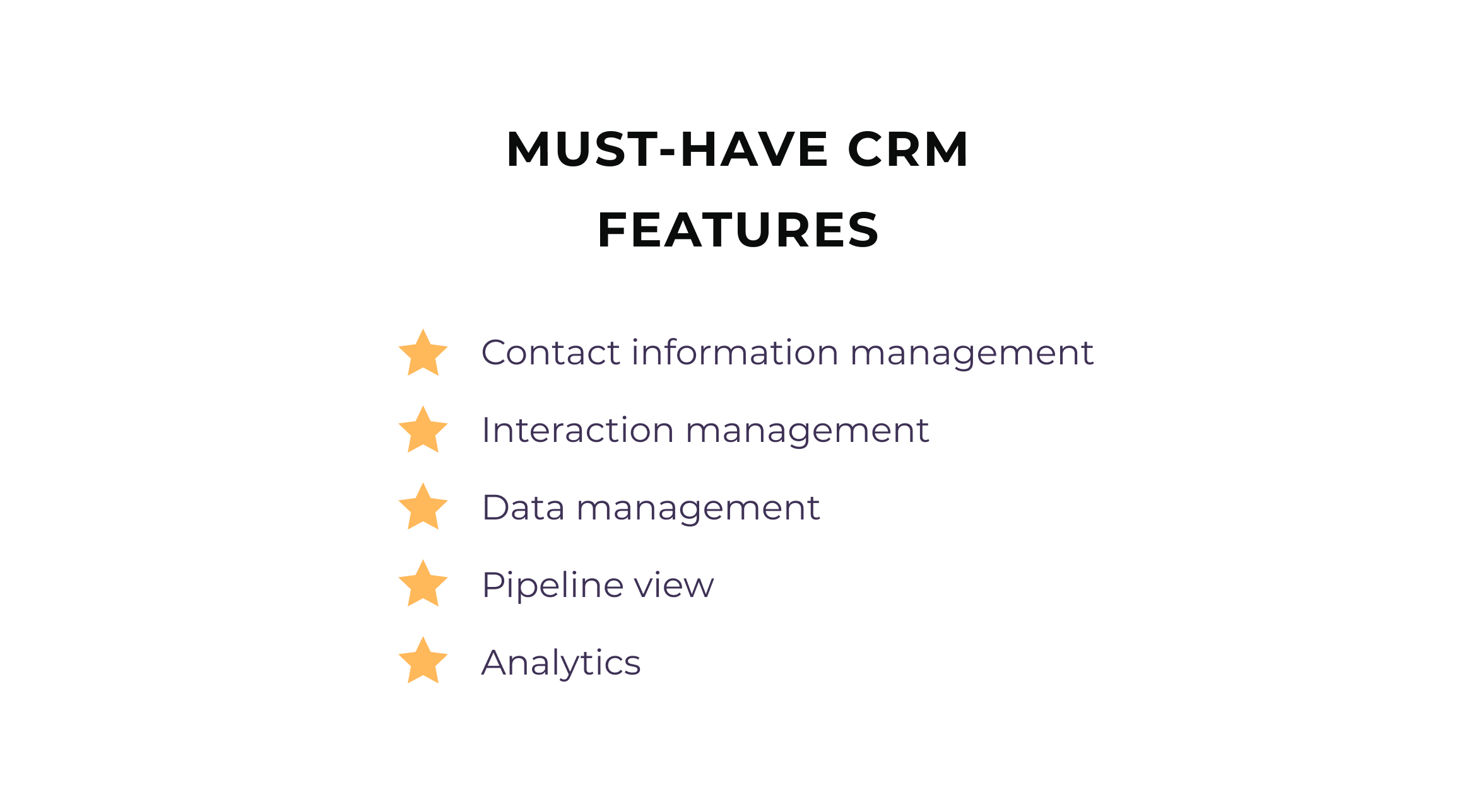 CRM features list