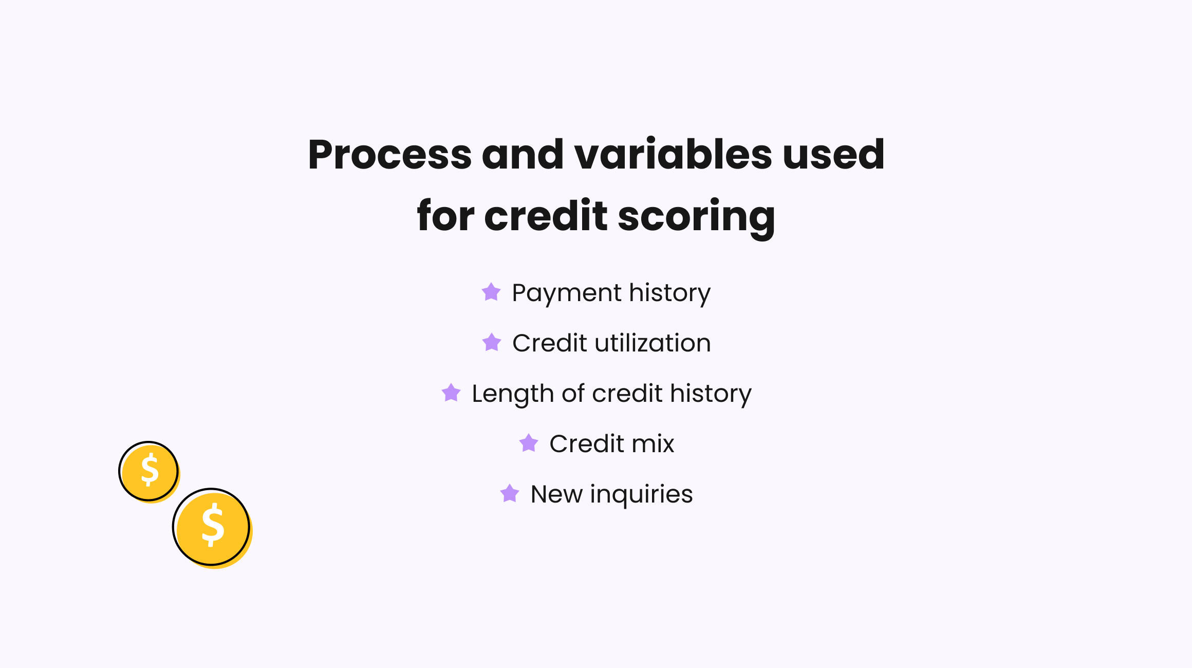 Variables used for credit score