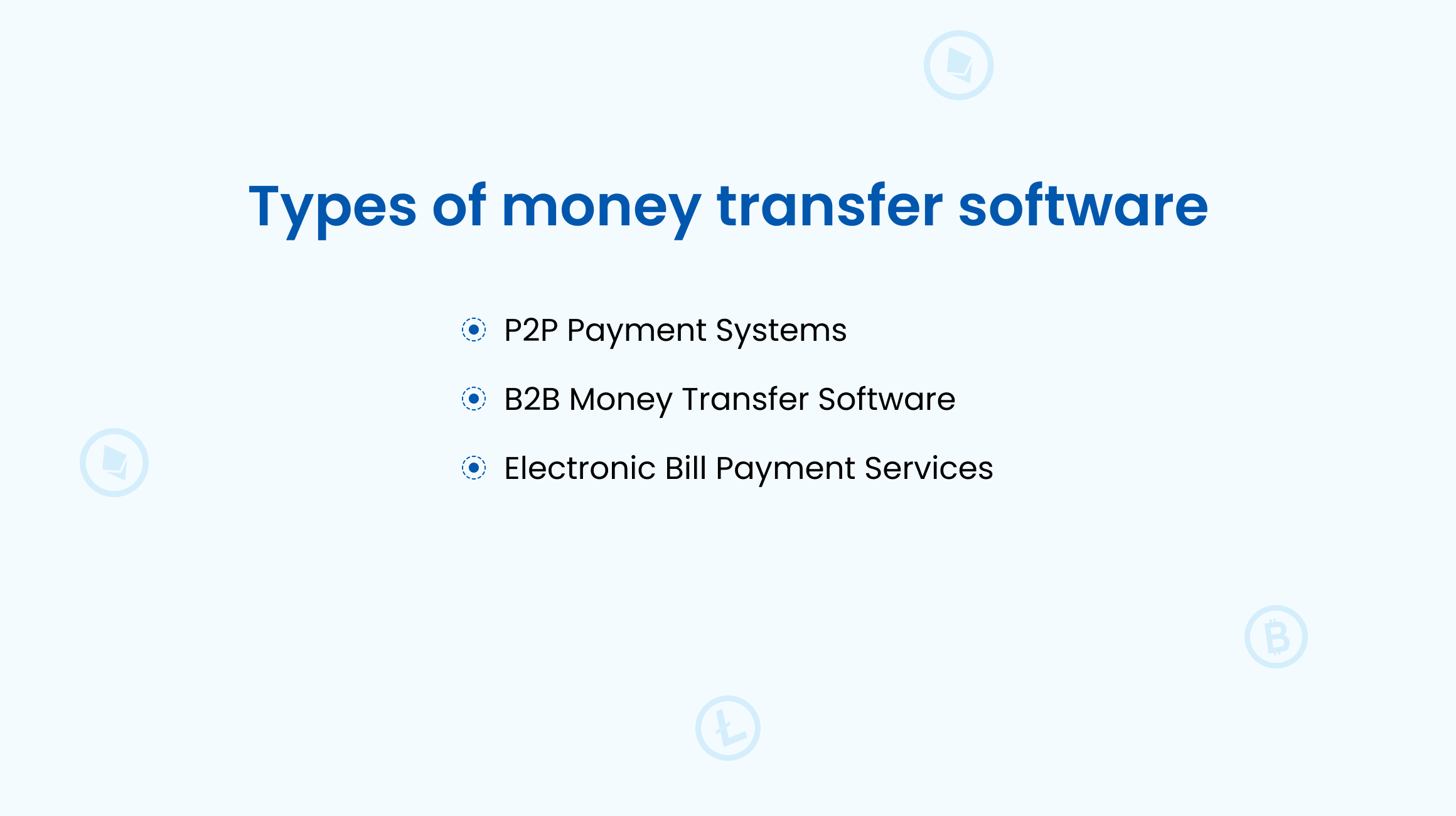 Types of money transfer software 