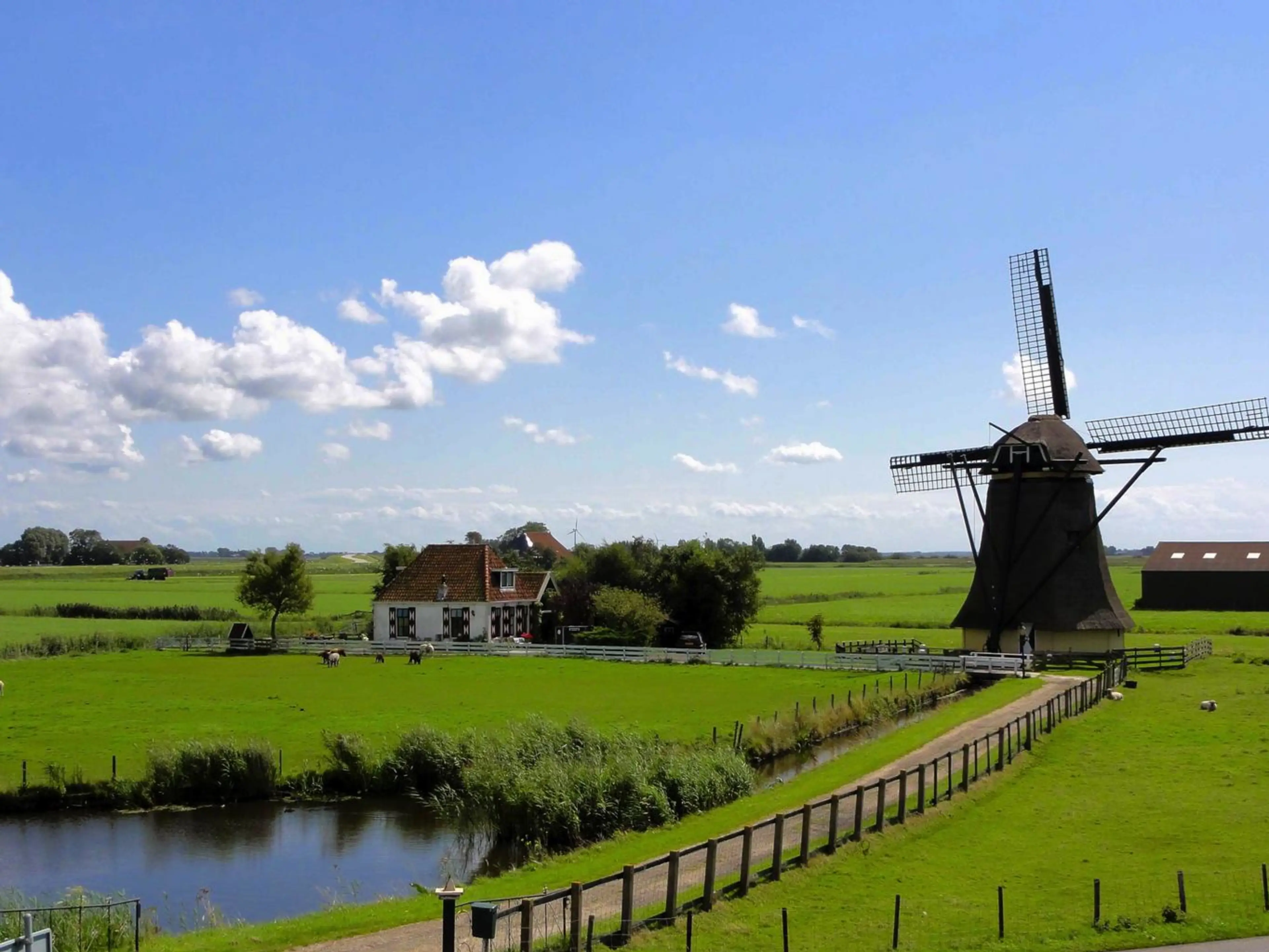 Netherlands Landscape sky clouds windmill
