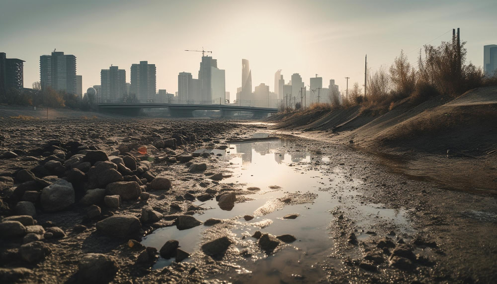 Image of depleted urban watercourse 