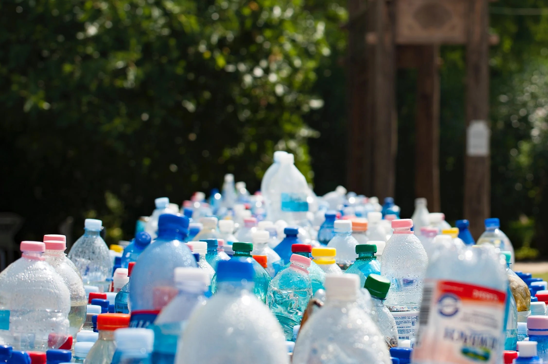 Image of multiple waste plastic bottles