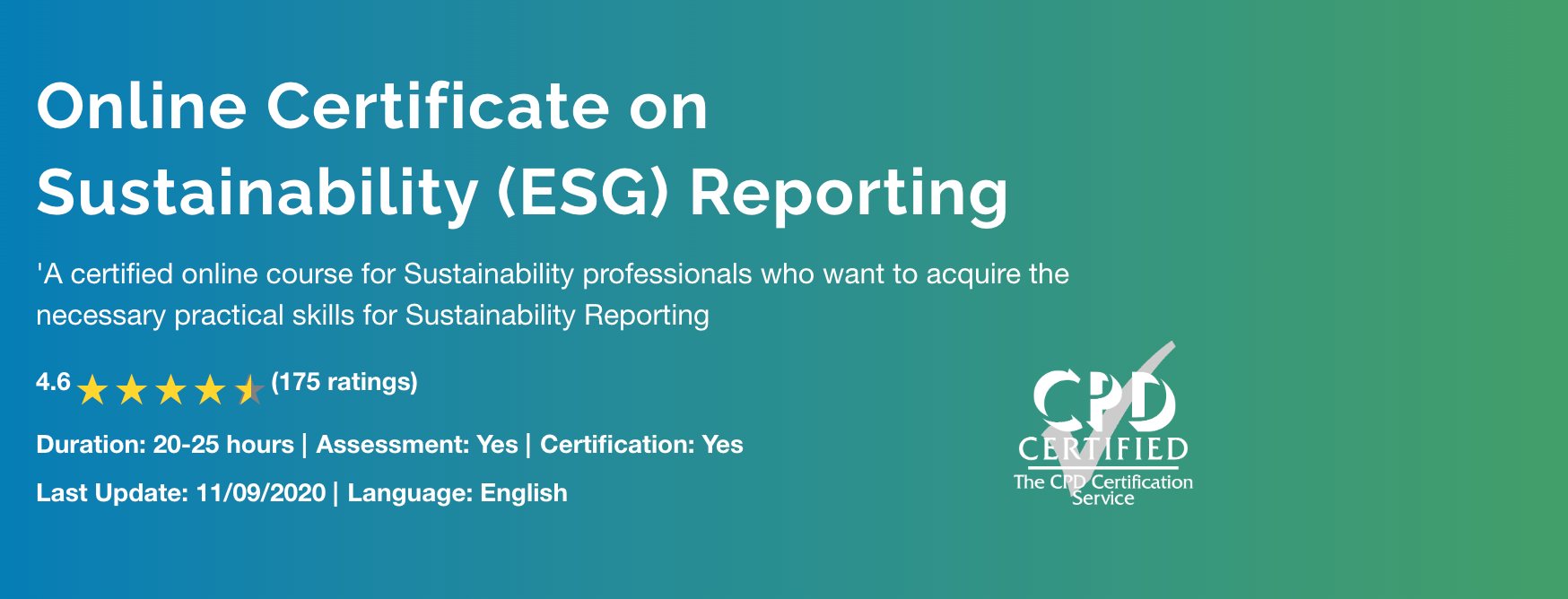 Sustainability Certificate (ESG) Reporting