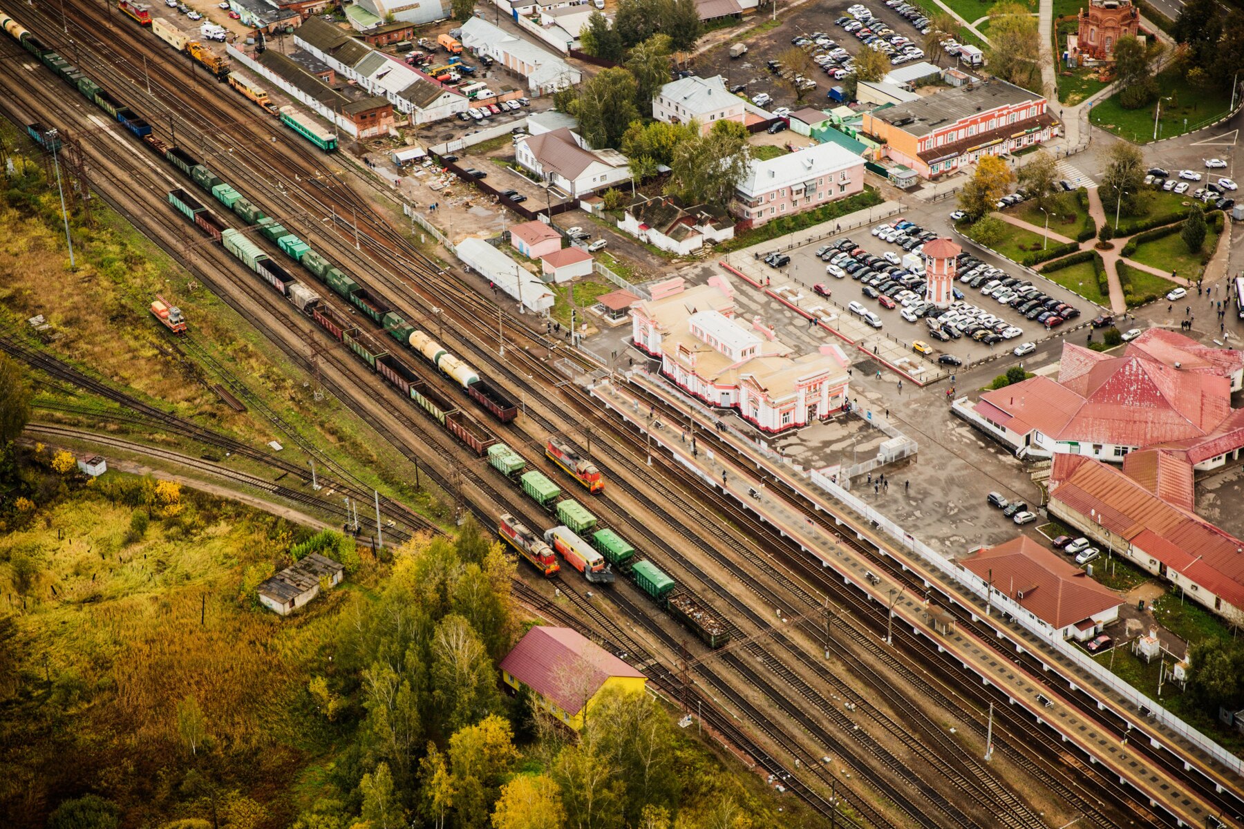 Image of rail junction from the air