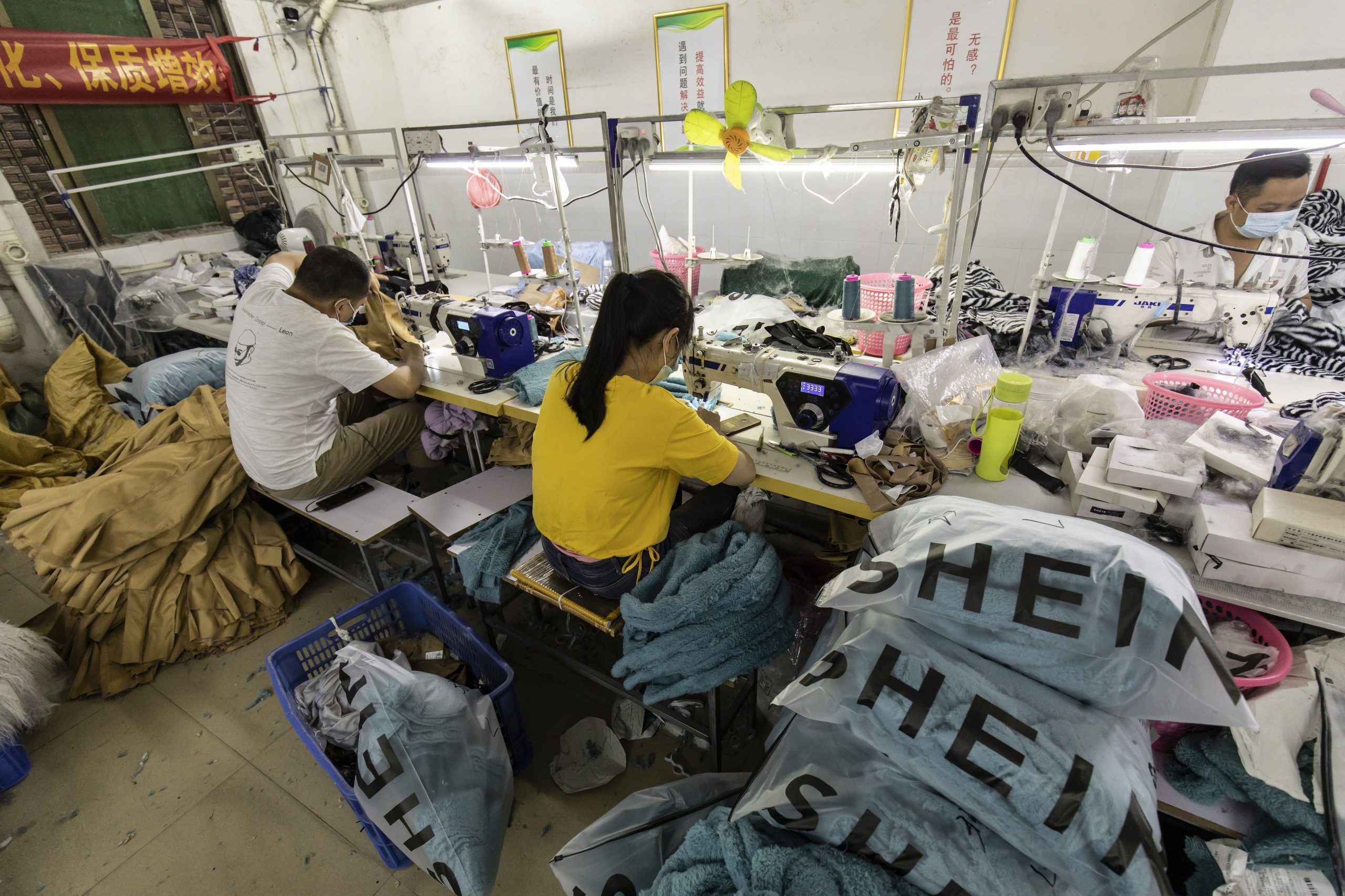 Image of Shein factory workers in production line