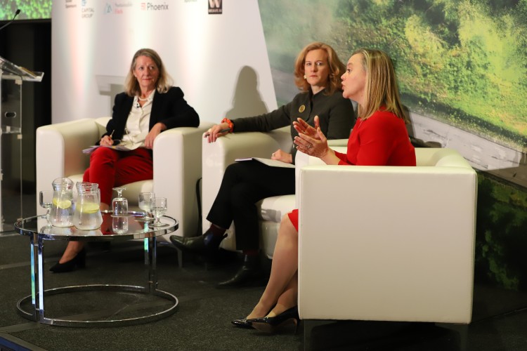 Image of ShareAction’s Catherine Howarth, ICGN’s Kerrie Waring, and Abrdn’s Amanda Young at ESG Investment 2022