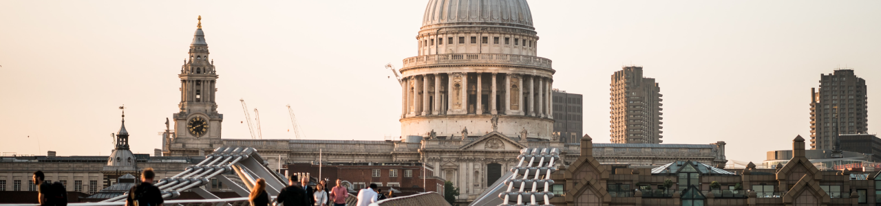 View of saint paul's cathedral and london bridge