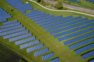 Renewable energy - solar panels in a field