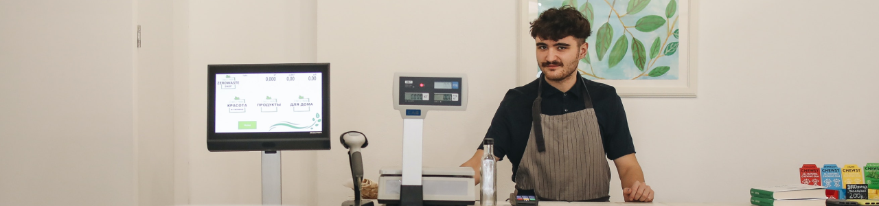 Man behind counter