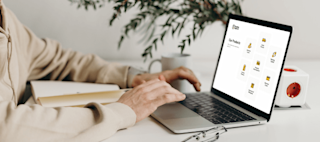 Person looking at loan options on the computer