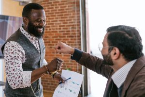 Two men having a conversation