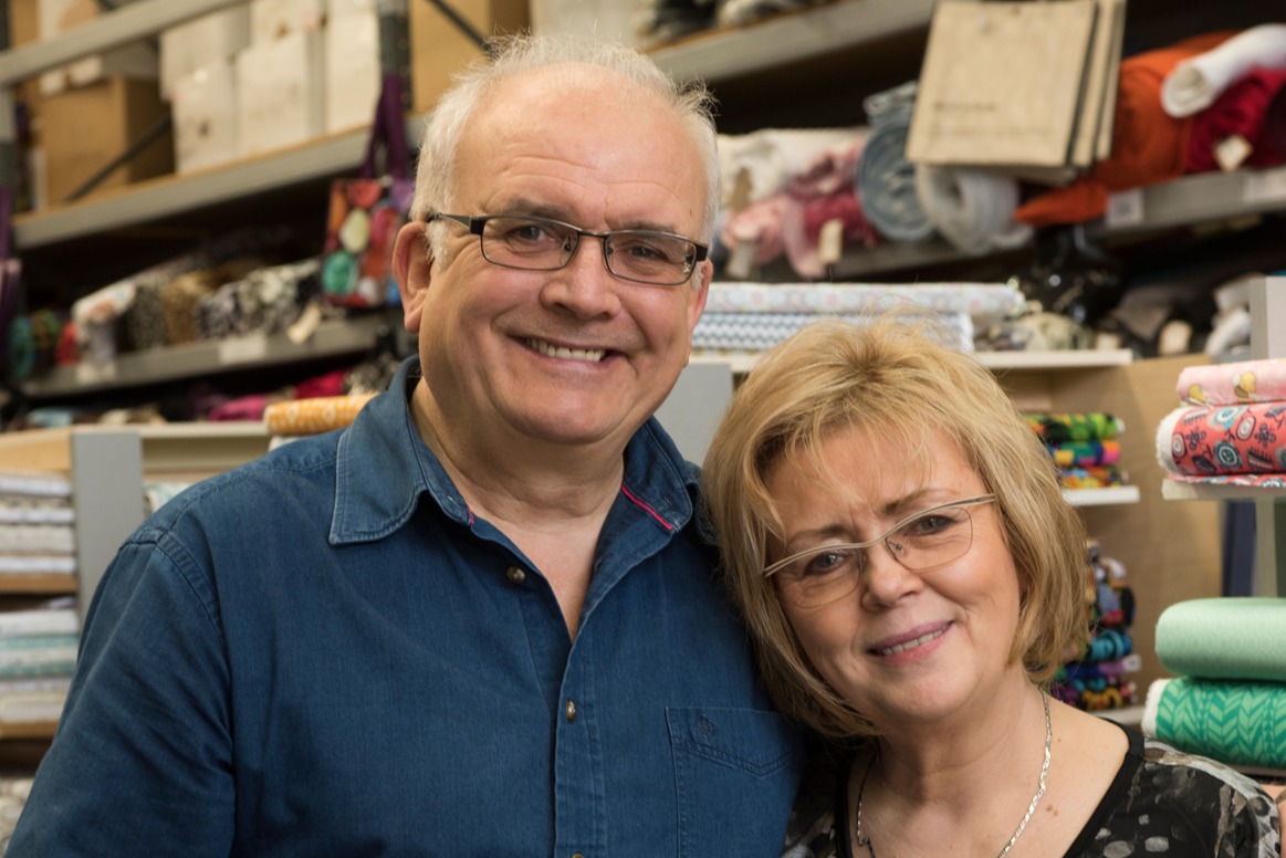 Woman and Man smiling