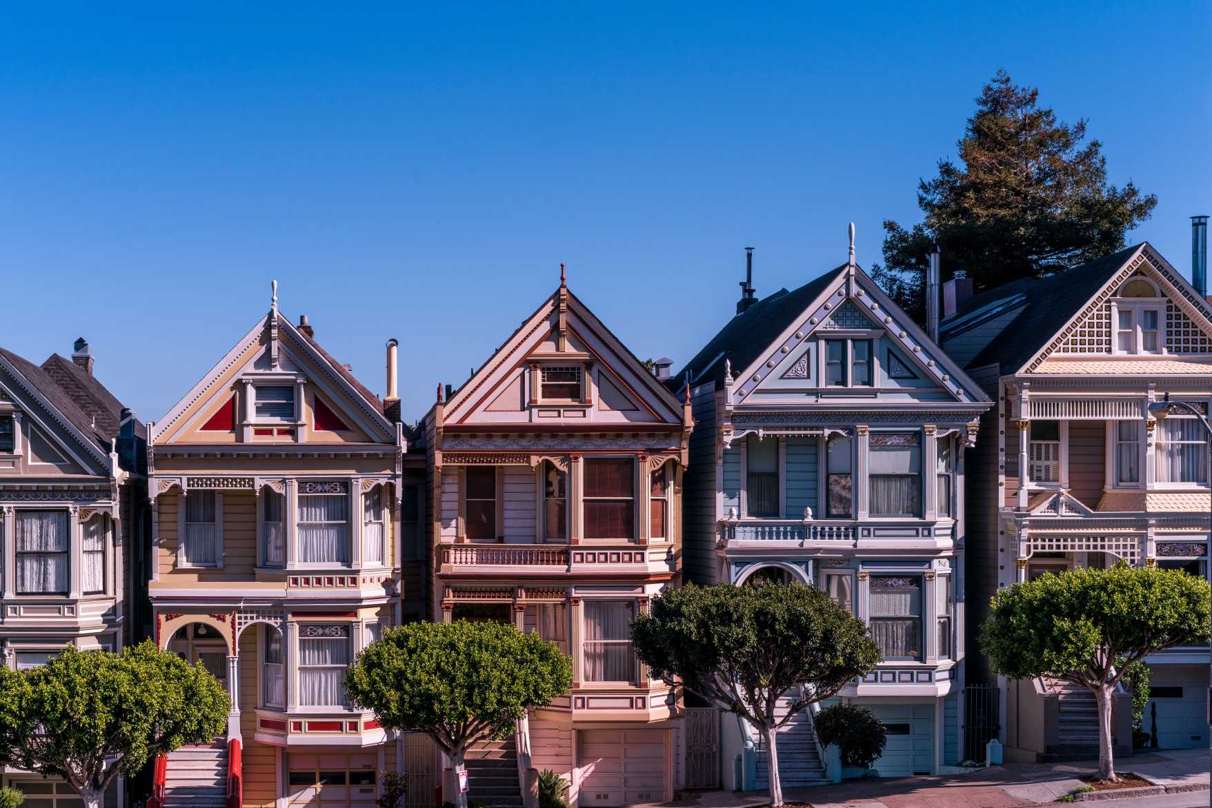 2 story houses in a line