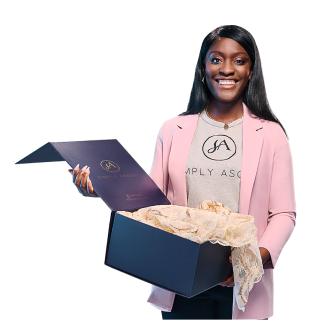 A woman with a box