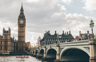 view of London with houses of parliament