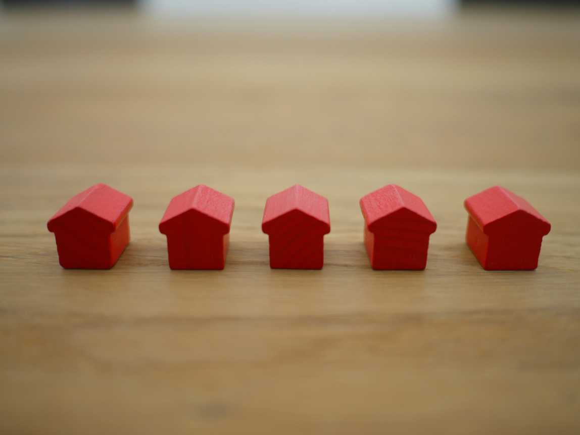 Small red model houses