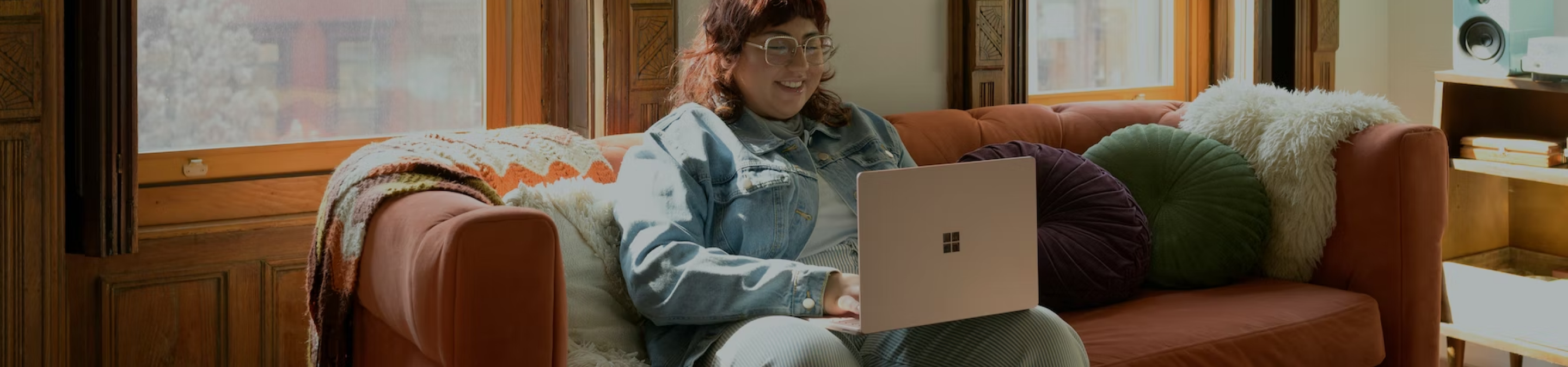 woman on laptop at home