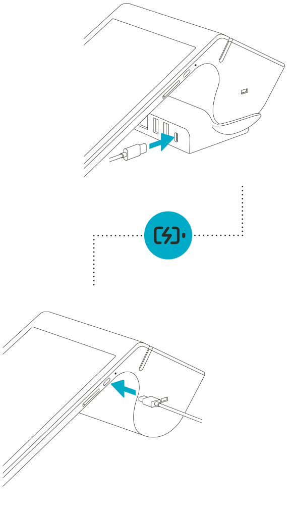 charge the device with a charging cradle or USB cord