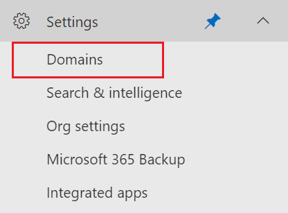 Select Domains from the settings menu