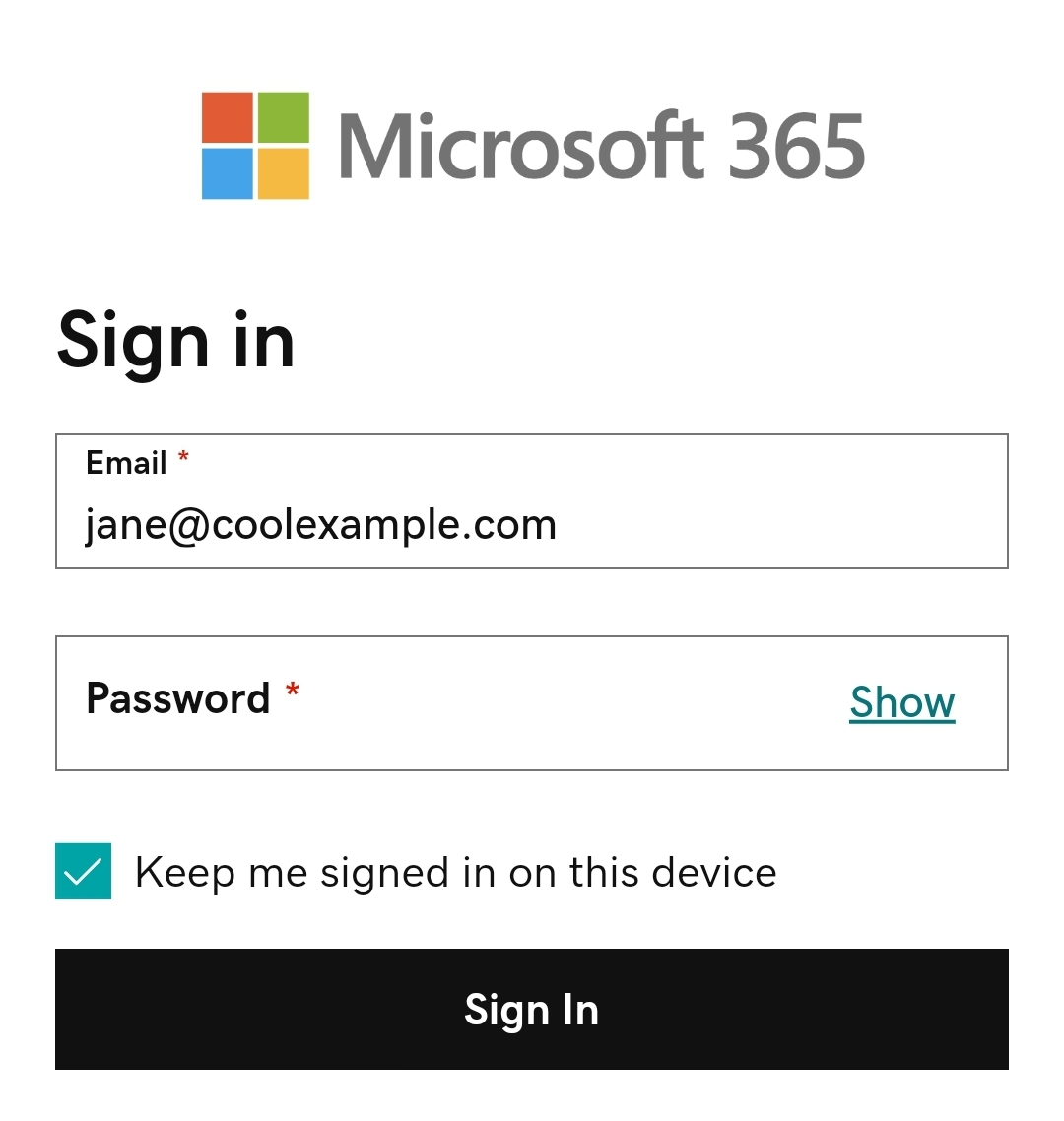 Enter email password and sign in