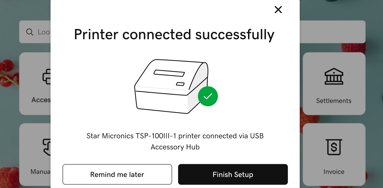USB printer confirmation alert