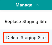 select delete staging site