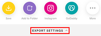 Натисніть EXPORT SETTINGS (Налаштування експорту) в iOS