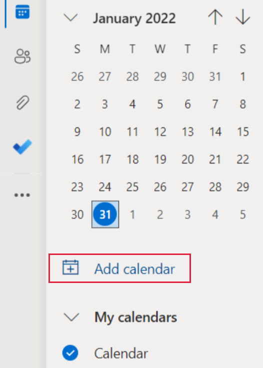 select add calendar